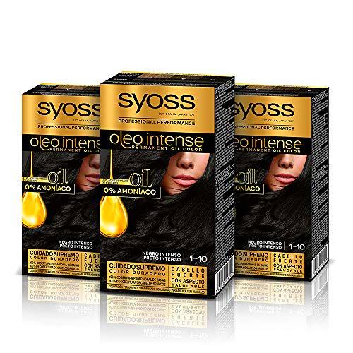 Syoss Oleo Intense Syoss Oleo Intense - Coloración Permanente Tono 1-10 Negro Intenso (Pack De 3) 3 Unidades 50 ml