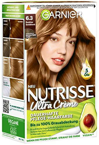 Garnier nutrisse Crema coloration Color Rojo Oscuro 3.5/coloración para pelo para Permanente Color de cabello (con 3 Nährenden Aceites) - 3 x 1 pieza