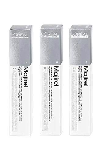 3 tubos de tinte para el cabello Majirel de Loreal de color rubio oscuro 6
