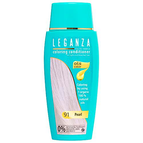 LEGANZA | Bálsamo Colorante Natural para el Cabello Color Perlado Nº 91 | Tinte Sin Amoniaco | Enriquecido con Aceites Naturales | baño de color | cubre canas | 150ML
