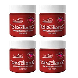 4 x La Riche Directions Semi-Permanent Hair Color Bote de 100 ml (Pillarbox Red)