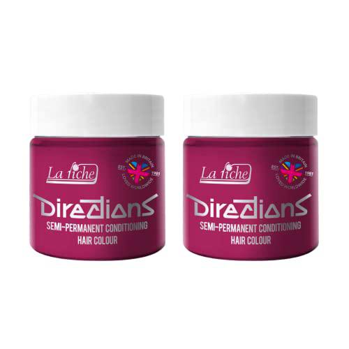 2 x La Riche Directions Semi-Permanent Hair Color Bote de 100 ml (Cerise)