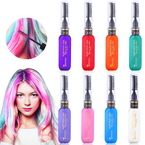 Aicharynic 8PCS Tizas para el Pelo, 8 Colores Cabello Tiza Temporales