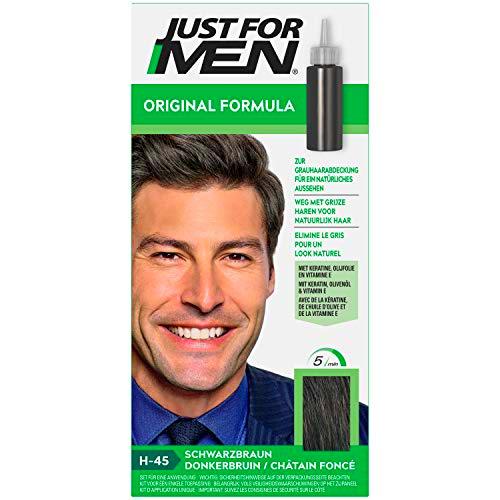 Just for Men Tinte para el cabello de fórmula original de color marrón oscuro que restaura el color original para un aspecto natural. H45.