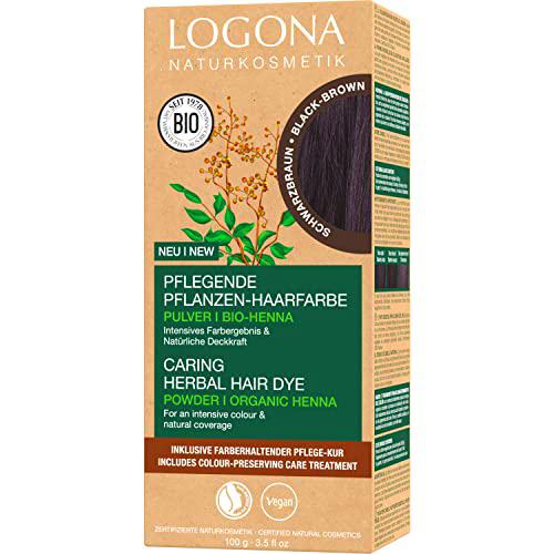 Tinte colorante vegetal castaño oscuro (Black-Brown) 100 g