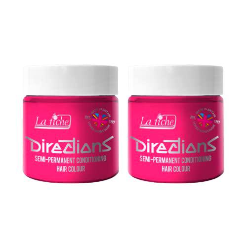 2 x La Riche Directions Semi-Permanent Hair Color Bote de 100 ml (Carnation Pink)