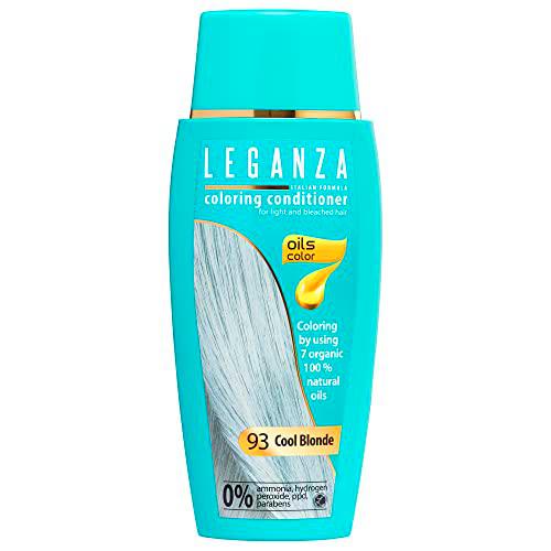 LEGANZA | Bálsamo Colorante Natural para el Cabello Color Rubio Frío Nº 93 | Tinte Sin Amoniaco | Enriquecido con Aceites Naturales | baño de color | cubre canas | 150ML