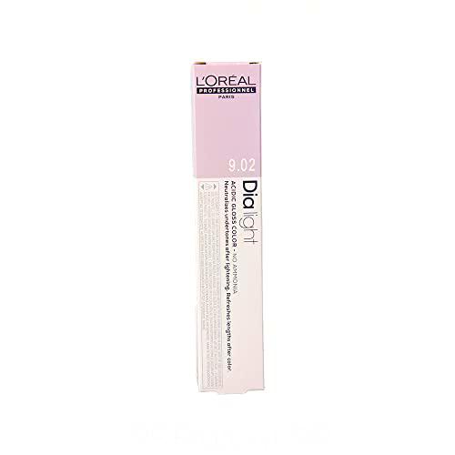 L'Oréal Professionnel DiaLight 9.02 Coloración Milkshake Rubio Muy Claro Natural Irisado Sin Amoniaco, 50ml
