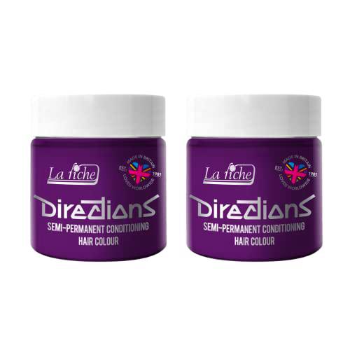 2 x La Riche Directions Semi-Permanent Hair Color Bote de 100 ml (Plum)