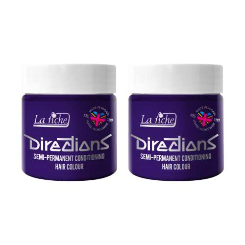 2 x La Riche Directions Semi-Permanent Hair Color Bote de 100 ml (Deep Purple)